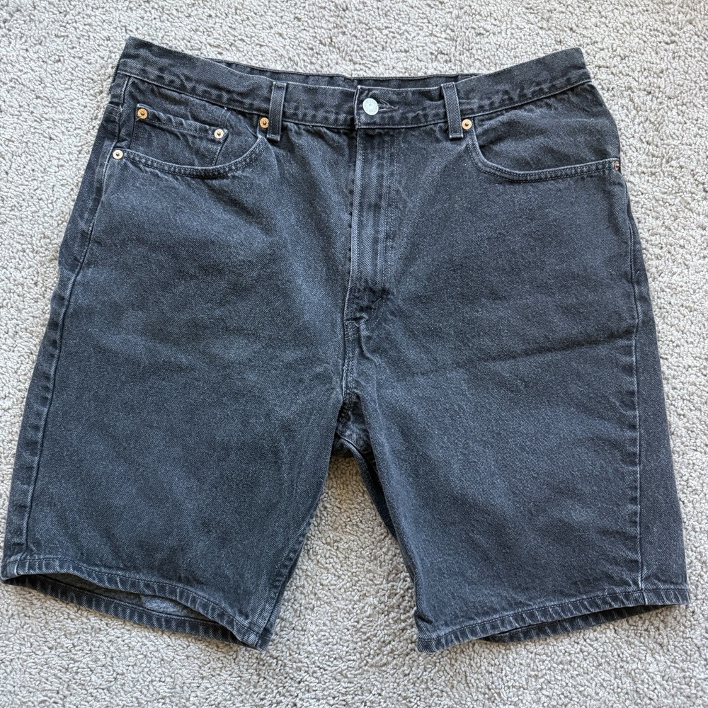 Vtg 90s Levis 505 Regular Fit Mens W40 Black Denim Jean Shorts Made in Mexico